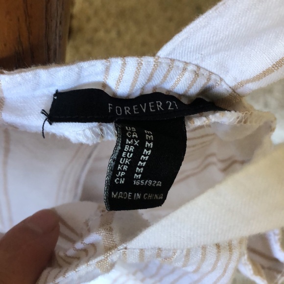 SOLD Forever 21 Coastal Linen Striped Beach Dress - Picture 6 of 10